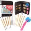 Sculpt Pro Pottery Tool Starter Kit - 15-Piece 26-Tool Beginner's Clay Ceramics Modeling Carving Sculpting Set -Arts and Crafts School Project, w Carrying Case, Birthday Gift for Kids 1 2 81kTtw4ZguL