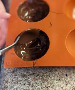 BAKER DEPOT 6 Holes Hot Chocolate Bomb Mold Dome Silicone Mould For Chocolate Cake Jelly Pudding Handmade Soap Round Shape Circle Cake Moulds Dia: 2 1/2 inches, Set of 2 35 81kWMieVjL