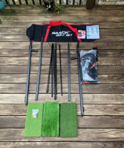 Rukket Haack Golf Net | Practice Driving Indoor and Outdoor | Golfing at Home Swing Training Aids | by SEC Coach Chris Haack | Choose from 10x7 Hitting Net, 7x7 Hitting Net, or Protection Side Nets 10x7ft Golf Net & Turf Mat 29 81kYDhpPA8L