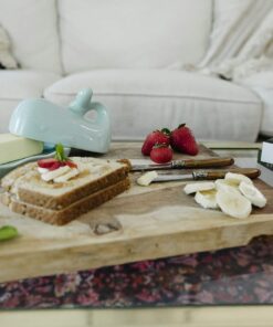 Alternative view of Aqua Blue Whale Shaped Butter Dish Aqua