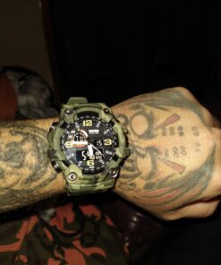 Gosasa Men's Watches Multi Function Military S-Shock Sports Watch LED Digital Waterproof Alarm Watches… A _1520_camouflage&green 48 81kabg5ZNUL