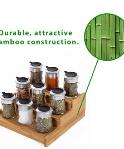 Seville Classics Bamboo Premium Wood 3-Tier Step Shelf Spice & Seasoning Storage Rack Organizer for Kitchen, Cabinet, Countertop, Pantry, Bathroom, Salon, Expandable 8.5"-15" W Expandable 8.5" - 15" W 27 81kanIMGvDL 1