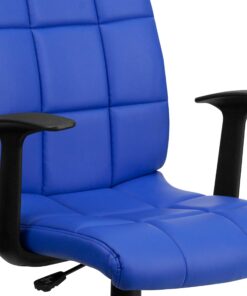 Flash Furniture Clayton Mid-Back Blue Quilted Vinyl Swivel Task Office Chair with Arms 27 81kbCHXsKwL