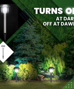 Signature Garden Premium Stainless Solar Garden Lights - Super-Bright 15 Lumens - Perfect Neutral Design; Makes Garden Pathways & Beds Look Great - Easy NO-Wire Installation; Water-Resistant Stainless Steel Silver 6-pack 25 81kbI0kFGAS