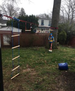 Slackers 8 ft Rope Ladder - Best Outdoor Ninja Warrior Training Equipment For Kids - A Great Addition To Your Backyard Ninjaline Obstacle Course - Rated Ages 5+ 18 81kc3yBceTL