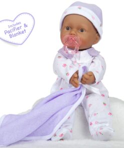La Baby Boutique Hispanic 11 inch Small Soft Body Baby Doll dressed in Purple for Children 12 Months and older Purple Hispanic 23 81kcSGbd4LL