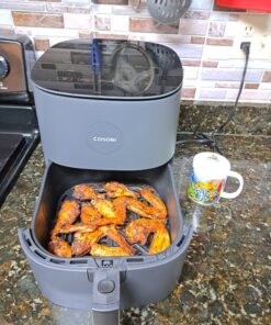 COSORI Air Fryer Pro LE 5-Qt Airfryer, Quick and Easy, UP to 450℉, Quiet, 85% Oil less, 130+ Recipes, 9 Customizable Functions, Mini Pizza Oven, Compact, Dishwasher Safe Gray 5 QT 28 81kceTpUeOL 1