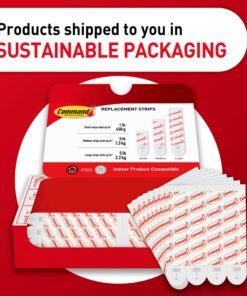 Command Large Refill Adhesive Strips, Damage Free Hanging Wall Adhesive Strips for Large Indoor Wall Hooks, No Tools Removable Adhesive Strips for Christmas Hooks, 20 White Command Strips 24 81kctF9UQBL