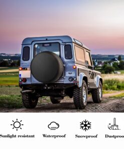 Moonet PVC Leather Spare Tire Wheel Cover for Car Truck SUV Camper Trailer Universal Fit RV JP FJ, R15 Black (for Overall Wheel Diameter 27-29 inch) 15 inch for Tire Diameter 27"-29" 30 81kd4nWS6jL