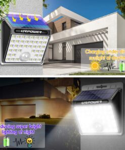 URPOWER Solar Lights Outdoor, 40 LED Motion Sensor Security Lights Solar Flood Lights Waterproof Solar Powered Outdoor Lights for Backyard, Fence, Deck, Patio, Garage (4 Pack) Medium 34 81kd7GRdbVL
