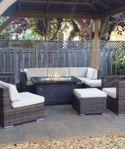 Outland Living 401 Series - 44-Inch Outdoor Propane Gas Fire Table, Espresso Brown/Rectangle 48 81kf721M0RL