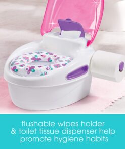 Summer Infant Step by Step Potty, Pink - 3-in-1 Potty Training Toilet - Features Contoured Seat, Flushable Wipes Holder and Toilet Tissue Dispenser, 13x9.5x15.5 Inch (Pack of 1) 1 Count (Pack of 1) 30 81kgUYk9yYL