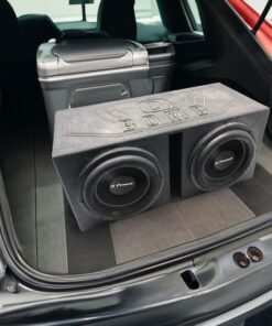 QPower QBOMB12V Dual 12 Inch Subwoofer Box with Bedliner Spray for Speakers, High-Performance Vented Subwoofer, Durable Sub Box, Black 36 81kgoaRTrZL