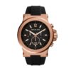 Michael Kors Dylan Men's Watch, Stainless Steel Chronograph Watch for Men with Steel or Silicone Band Black/Rose gold 31 81kgvLCv2uL