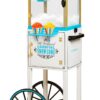 Nostalgia Snow Cone Shaved Ice Machine - Retro Cart Slushie Machine Makes 48 Icy Treats - Includes Metal Scoop, Storage Compartment, Wheels for Easy Mobility - White, Blue White/Aqua