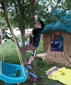 Rainbow Craft 6.6FT Climbing Rope Ladder Ninja Ladder for Kids - Kids Ninja Warrior Obstacle Course Accessories - Ninja Warrior Slackline Ladder, Playground Ninja Obstacles Swing Rope Ladder 20 81kioykcaLL