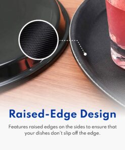 New Star Foodservice 25217 Restaurant Grade Non-Slip Tray, Plastic, Rubber Lined, Round (16-Inch, Black) Classic 16-Inch 13 81kj0 sD TL