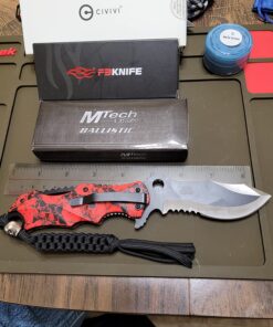 MTECH USA MT-A808 Series Assisted Opening Folding Knife, Two-Tone Half-Serrated Blade, 4-3/4-Inch Closed Red 9 81kjw9S9B0L