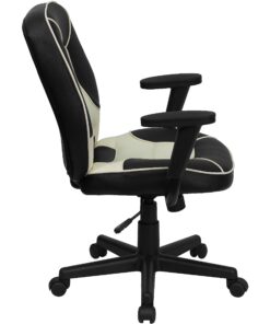 Flash Furniture Mid-Back Black and Cream Vinyl Steno Executive Swivel Office Chair with Adjustable Arms Black/White 5 81kkl Jo9yL