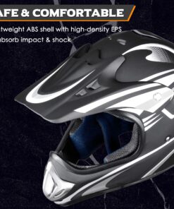 AHR Adult Offroad Dirt Bike Helmet Motocross ATV Dirtbike Outdoor BMX MX Full Face Motorcycle Helmet DOT Approved Passion Gray Medium 21 81knLYhtTNL