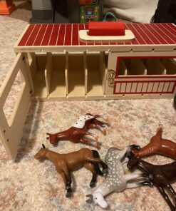 Melissa & Doug Take-Along Show-Horse Stable With Wooden Box and 8 Toy, Barn Play Set, Portable, Toys For Kids Ages 3+ 39 81knu9MBx4L 3
