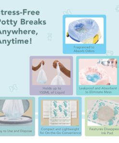 Kalencom Potette Plus Potty Seat Liners - Disposable, Leakproof Liners for Travel Potty Seat - Fragranced to Absorb Odor - 30 Count 13 81koM DMSL