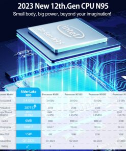 Alternative view of Blackview MP60 Mini PC Intel 12th N95(up to 3.4GHz), Mini Desktop Computer 16GB RAM 512GB SSD, Window 11 Pro Support Dual 4K HDMI Display, Dual WiFi, BT4.2 for Business, Home, Office Intel Alder Lake Ν95/ 16GB RAM 512GB SSD Black