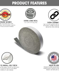 Nomex High-Temp Replacement Complete Gasket Kit for Lg XL Big Green Egg Ceramic Lid Top 32 81kpP0GDHHL