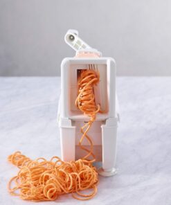 Paderno World Cuisine 4-Blade Folding Vegetable Slicer / Spiralizer Pro, Counter-Mounted and includes 4 Different Stainless Steel Blades Folding 4-Blade White 40 81kr52xNNML