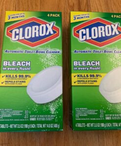 Clorox Ultra Clean Toilet Tablets Bleach 4 Count, 3.5 Ounces (Pack of 2) (Package May Vary) 35 81ktYRh qnL