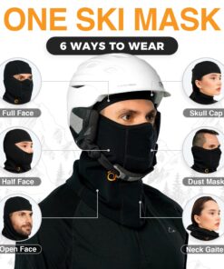 Warm Balaclava Face Mask Men Baklava Masks for Men and Womens Ski Mask for Cold Weather Mens Ski Mask Winter, Balaclava Ski Mask for Men Balaclava for Skiing, Motorcycle, and Snowboard Mask Black 6-7 1/2 28 81kuuY0EoOL
