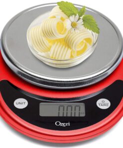 Ozeri Pronto Digital Multifunction Kitchen and Food Scale, Black on Red 25 81kvM0u4l7L