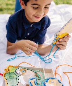 Melissa & Doug Lace and Trace Activity Set: Pets - 5 Wooden Panels and 5 Matching Laces - Lacing Toys For Toddlers, Fine Motor Skills Threading Cards For Preschoolers And Kids Ages 3+ 24 81kwRqr6 GL 1