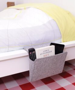 Kikkerland Grey Felt Bedside Pocket Caddy, Large Pocket Felt Storage, Organizer for Magazine Remotes Phone, Storage Bag Pocket for Bunk, Grey Single 16 81kwc8wvevL