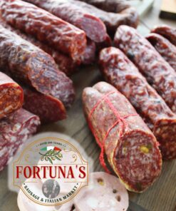 Fortuna's Finocchiona Dry Salami - Nitrate-Free Artisanal Charcuterie with Natural Fennel - Gluten-Free and Ideal for Keto Diets - Delicious Flavor and Texture for Snacking or Cooking, 2 Sticks, 10oz each 16 81kxSctvCNL