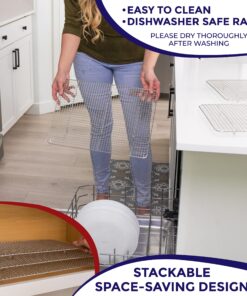 KITCHENATICS Half Sheet Cooling Rack for Cooking and Baking, Stainless Steel Baking Rack & Wire Rack, Bacon Grill Rack for Oven, Heavy-Duty Wire Cookie Cooling Rack fits Half Sheet Pan - 11.8 x 16.9 11.8" x 16.9" Half Sheet - 1 PC 26 81kyaIfsF3L