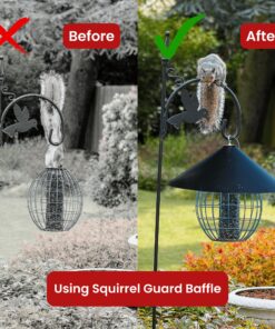 Predator Guard Squirrel Baffle - Protects Hanging Bird Feeders and Poles - Raccoon and Squirrel Proof Your Bird Feeders and Bird Houses - Anti-Rust Galvanized Steel - 17 inch 21 81kzmBy6jhL