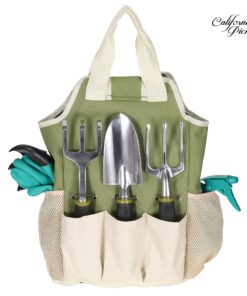 Garden Tool Set | Garden Tools Organizer Tote | Gardening Gloves Included Great Garden Tools for Woman and Men | 9 Piece Garden Accessories Tool Organizer Kit | Gardening Gifts | Gardeners Supply Green 21 81l0AodJc0L
