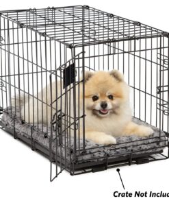 MidWest Homes for Pets Deluxe Dog Beds | Super Plush Dog & Cat Beds Ideal for Dog Crates | Machine Wash & Dryer Friendly, 1-Year Warranty,Gray Gray 22-Inch 23 81l0jHXZKEL 1