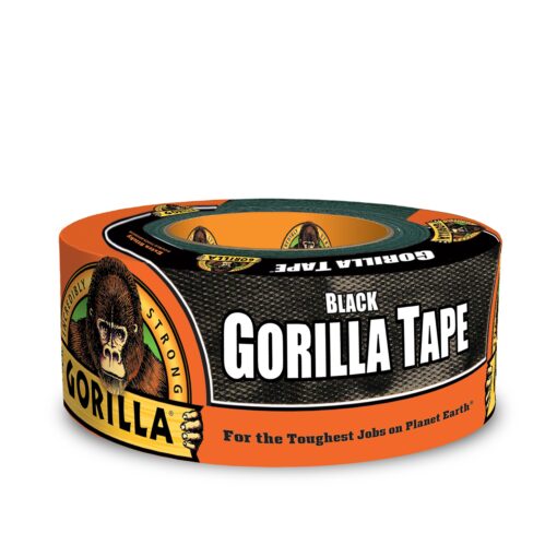 Gorilla Black Duct Tape, 1.88" x 12 yd, Black, (Pack of 1) 1 Pack