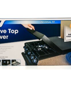 Camco Camper/RV Stove Top Cover | Features Hinged Design for Easy Access to Front Burners & Fits Most 3 or 4 Burner RV/Boat Stoves | Crafted of 20-Gauge Steel w/Powder-Coated Finish | Black (43554) 33 81l1hIY99DL 1