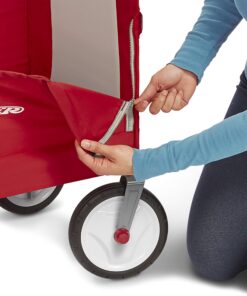Radio Flyer 3-in-1 EZ Folding Wagon Ride On For Kids, Garden, & Cargo, Red Collapsible Wagon Base 45 81l1t1L1p L