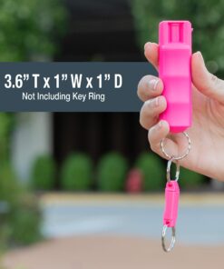SABRE Pepper Spray, Supports National Breast Cancer Foundation, Maximum Police Strength OC Spray, Quick Release Keychain for Easy Carry and Fast Access, Finger Grip for More Accurate Aim, 25 Bursts Pink (1-Pack) 26 81l2XdwwYJL