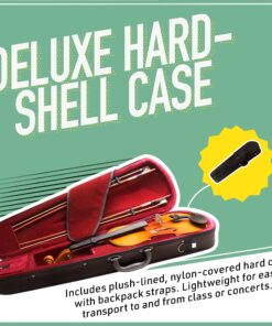 Mendini by Cecilio Violin Instrument – MV400 Size 3/4 Acoustic Violin with Bow, Case, Tuner, Metronome & Extra Strings, Kids & Beginner Violin, Maple Varnish, 3/4 Violin 16 81l2bKIKX2L