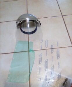 Sellstrom Advantage Series Face Shield - Clear Window with Standard Binding - Comfortable Ratcheting Headgear, ANSI Z87.1+ (S30120) 1 Count (Pack of 1) 32 81l2mk6R7TL