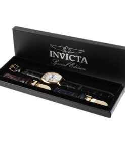 Invicta Men's 14330 Specialty Tonneau Watch with 3 Textured Leather Strap Set 32 81l360YZBwL