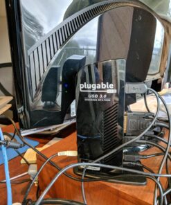 Plugable Universal Laptop Docking Station Dual Monitor for Windows and Mac, DisplayLink USB 3.0 or USB C Dock, (Dual Video: HDMI and HDMI/DVI/VGA, Gigabit Ethernet, Audio, 6 USB Ports) 31 81l3XhX8qaL