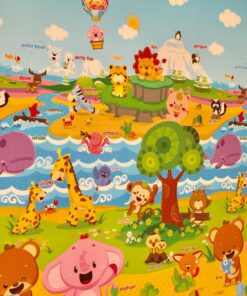 Baby Care Play Mat (Large, Playful - Pinko & Friend) 82'' x 55'' Original One-Piece Reversible Rollable Waterproof Play Mat for Infants, Babies, Toddler, and Kids Large 54 81l3uOM6lbL