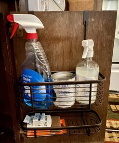 iDesign Steel Over-The-Cabinet 2-Tier Hanging Kitchen Storage Basket The Axis Collection, 4" x 11.1" x 16.3", Bronze 25 81l4NnJAZUL