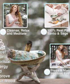 Alternative view of Smudge Kit - White Sage, Palo Santo, Abalone Shell, Smudging Feather for Healing, Purifying, Meditating & Incense (Essentials Plus)